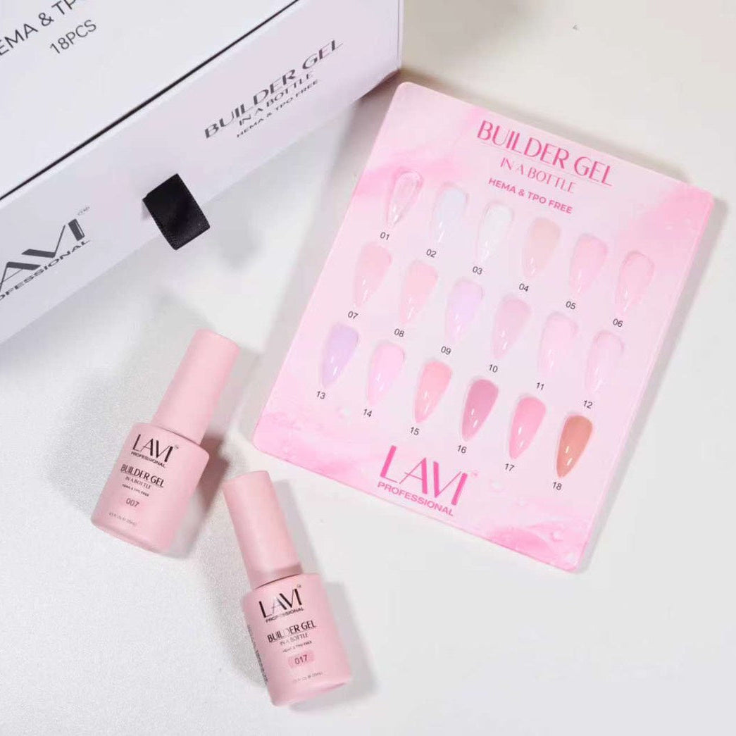 LAVI Counter Display Color Chart - Builder Gel In A Bottle (18 Colors)