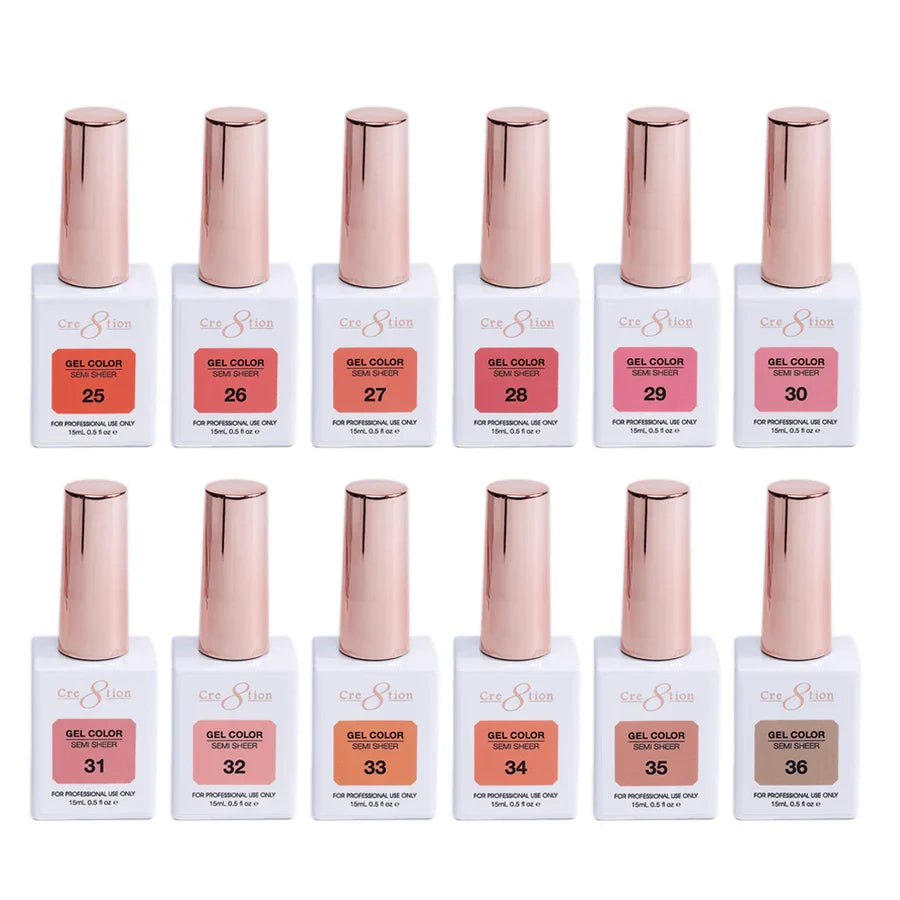 Cre8tion Kit (72 Colors) - HEMA Free SEMI-SHEER 0.5oz (HEMA Free) - SKU 38037