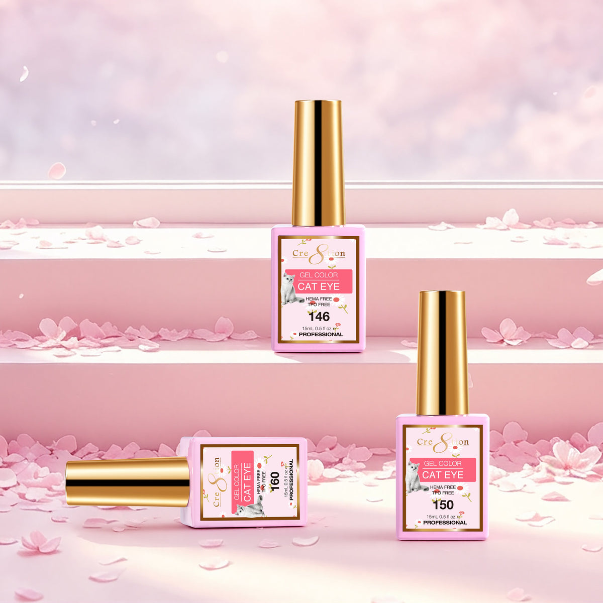 Cre8tion Spring Cat Eye Gel Set - 18 Colors, 0.5 fl oz Each
