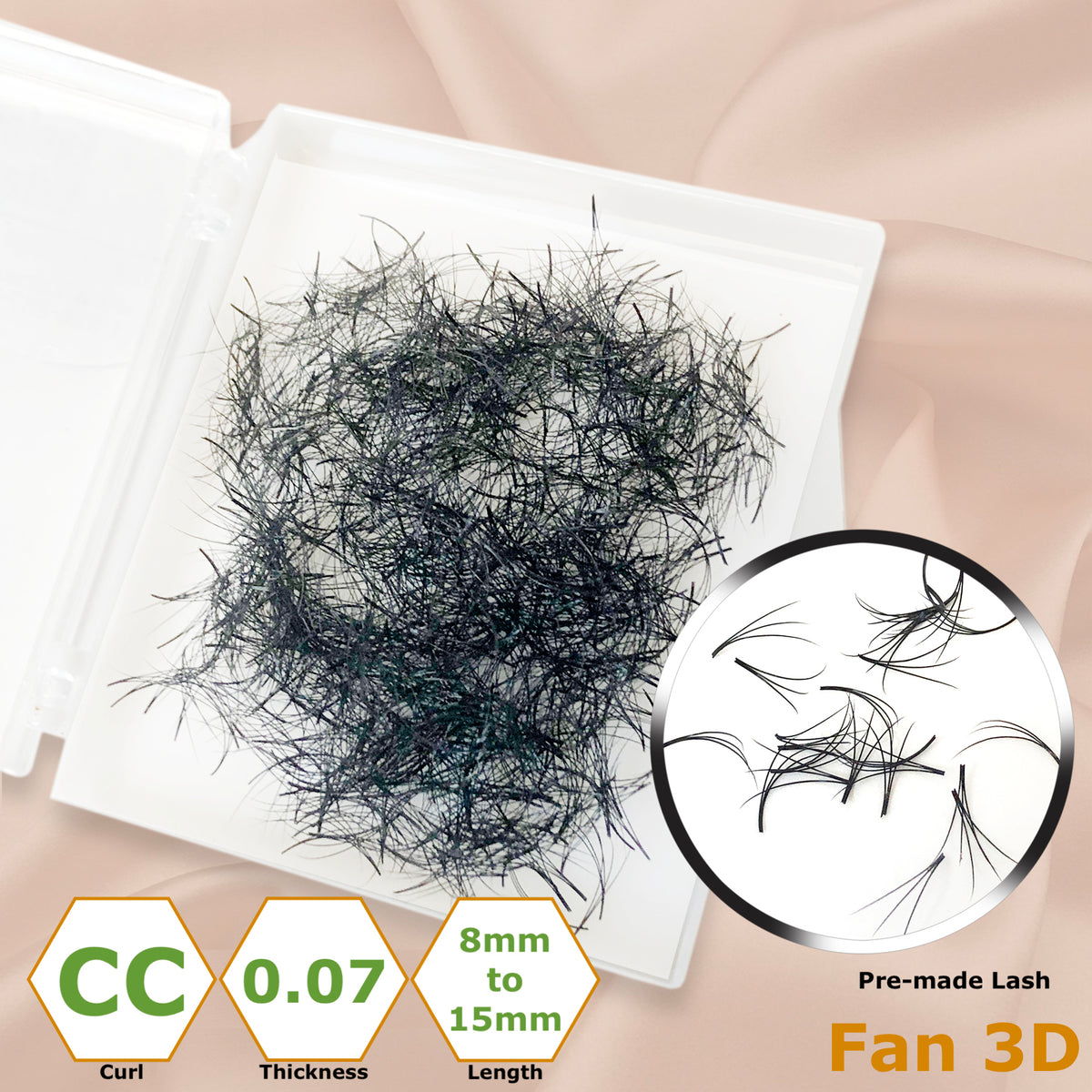 Pre-made Lash - Fan 3D - Curl, Thickness & Length Optional
