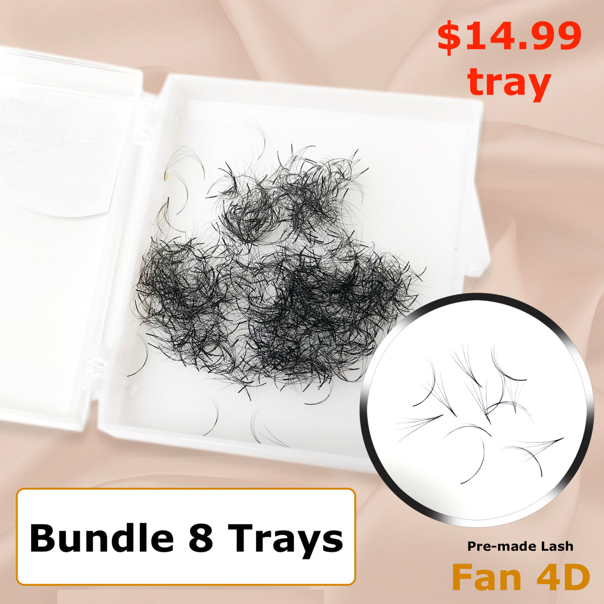Pre-made Lash - Fan 4D - Curl, Thickness & Length Optional