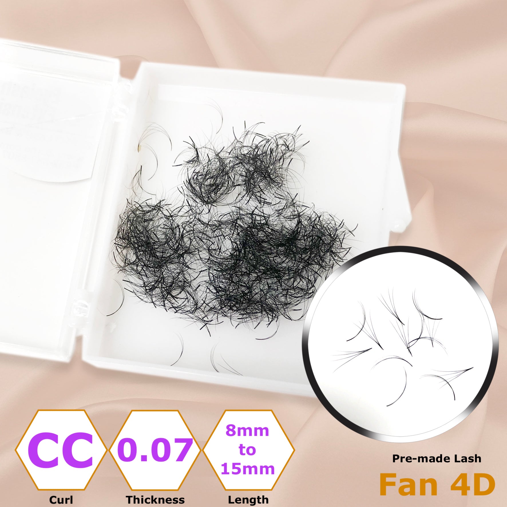 Pre-made Lash - Fan 4D - Curl, Thickness & Length Optional