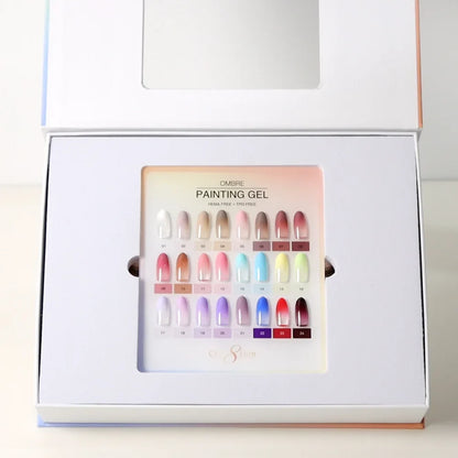 Cre8tion Ombre - PAINTING Gel KIT (24 Colors), (HEMA &amp; TPO Free)