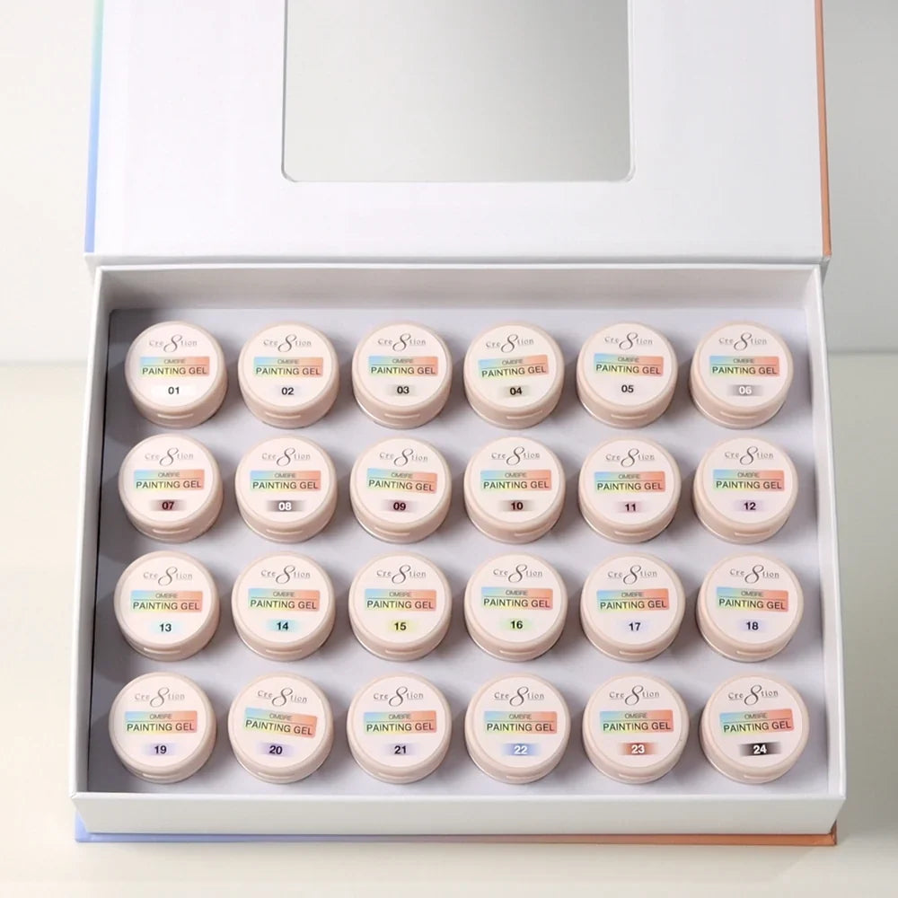 Cre8tion Ombre - PAINTING Gel KIT (24 Colors), (HEMA &amp; TPO Free)