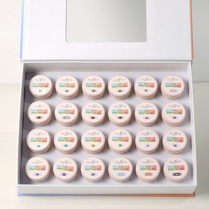 Cre8tion Ombre - PAINTING Gel KIT (24 Colors), (HEMA &amp; TPO Free)