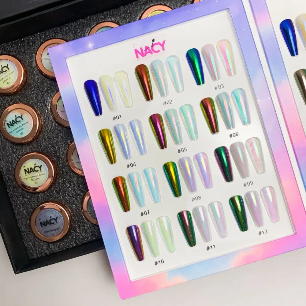 Nacy High Brightness Auora Chrome Mirror Powder Set 24 Colors