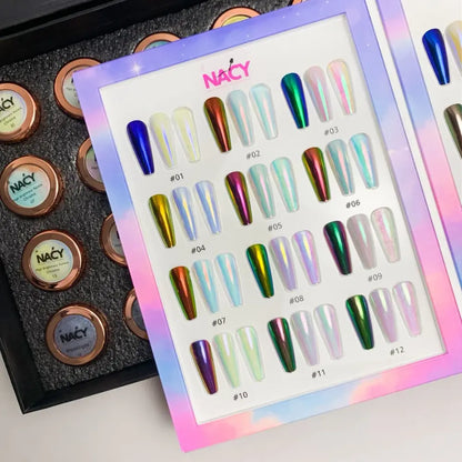 Nacy High Brightness Auora Chrome Mirror Powder Set 24 Colors