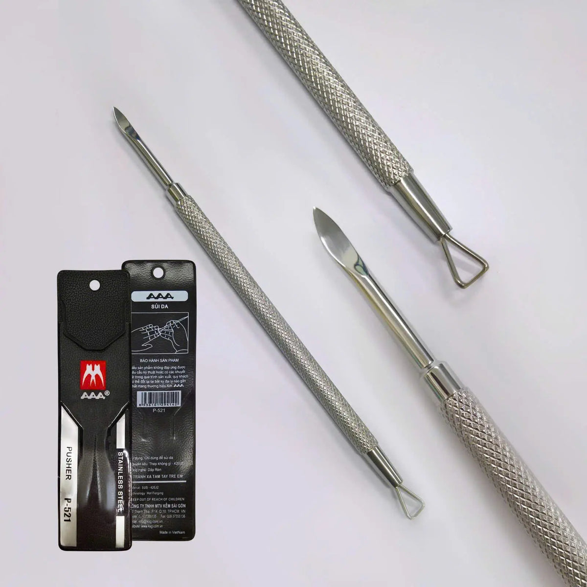 AAA Stainless Steel Cuticle Pusher &amp; Cleaner