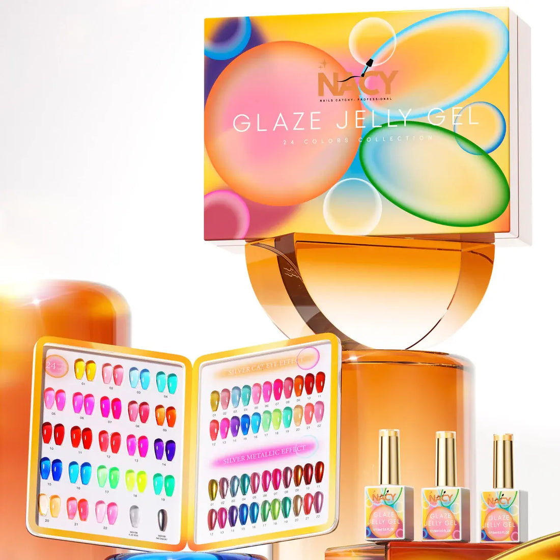 Nacy Glaze Jelly 3in1 Cat Eye Set 24 Colors Gel