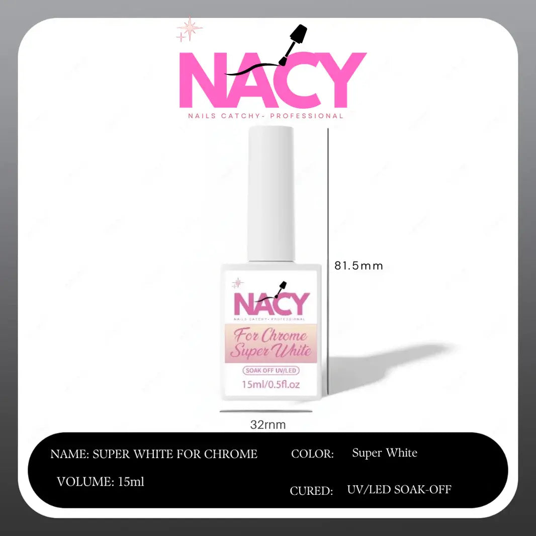 Set Nacy Chrome Super Black &amp; White Gel 0.5oz