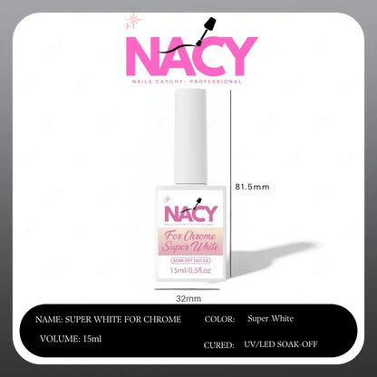 Set Nacy Chrome Super Black &amp; White Gel 0.5oz