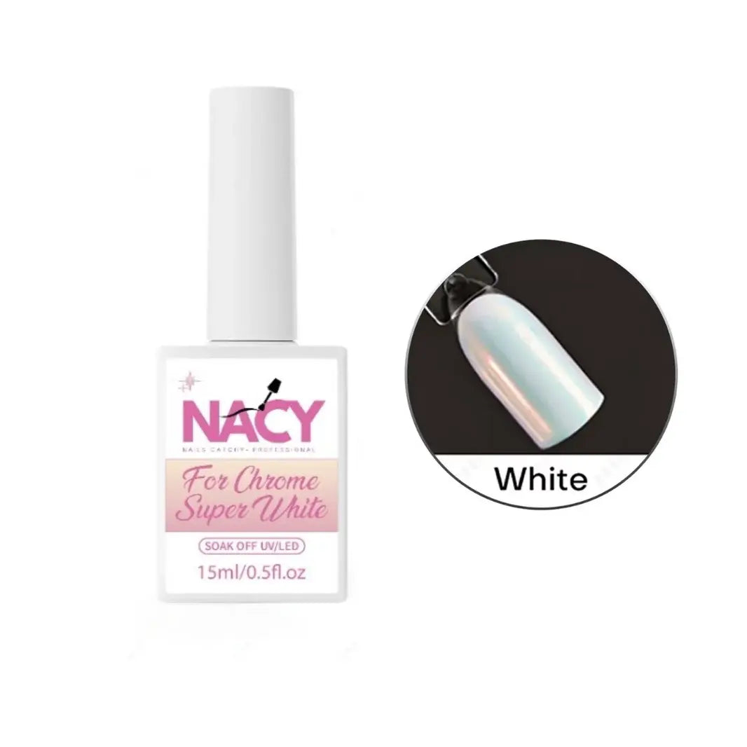 Set Nacy Chrome Super Black &amp; White Gel 0.5oz