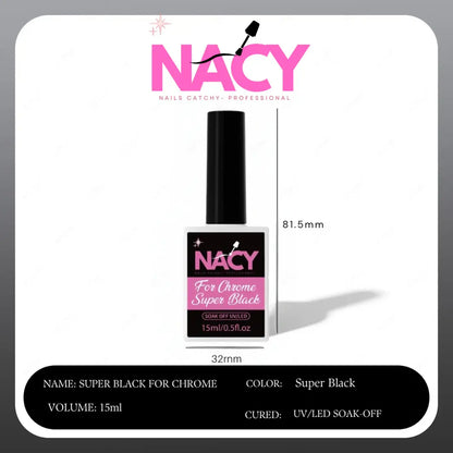 Set Nacy Chrome Super Black &amp; White Gel 0.5oz