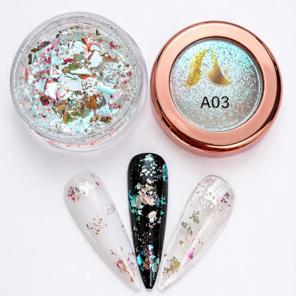 AU Nails Dreamy Glass Flakes Collection