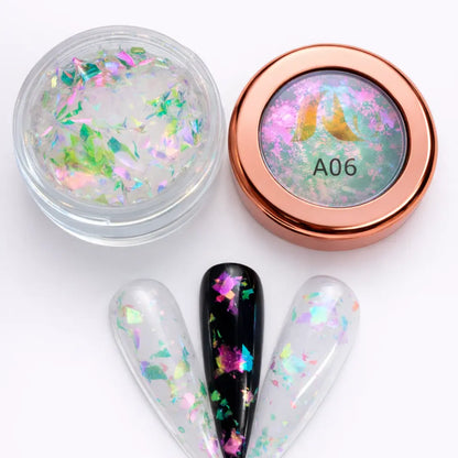 AU Nails Dreamy Glass Flakes Collection