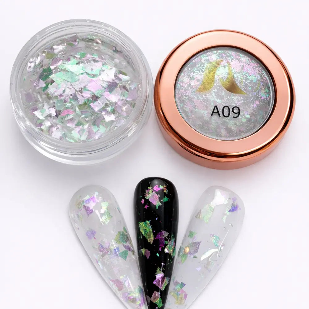 AU Nails Dreamy Glass Flakes Collection