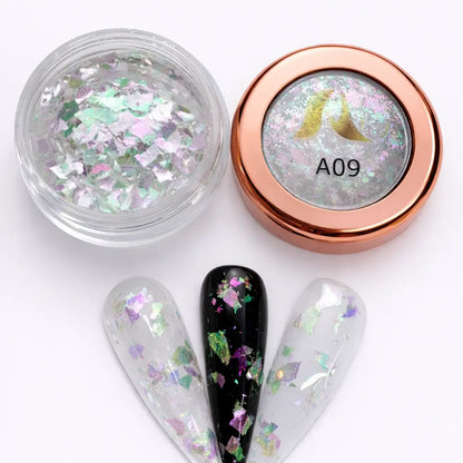 AU Nails Dreamy Glass Flakes Collection