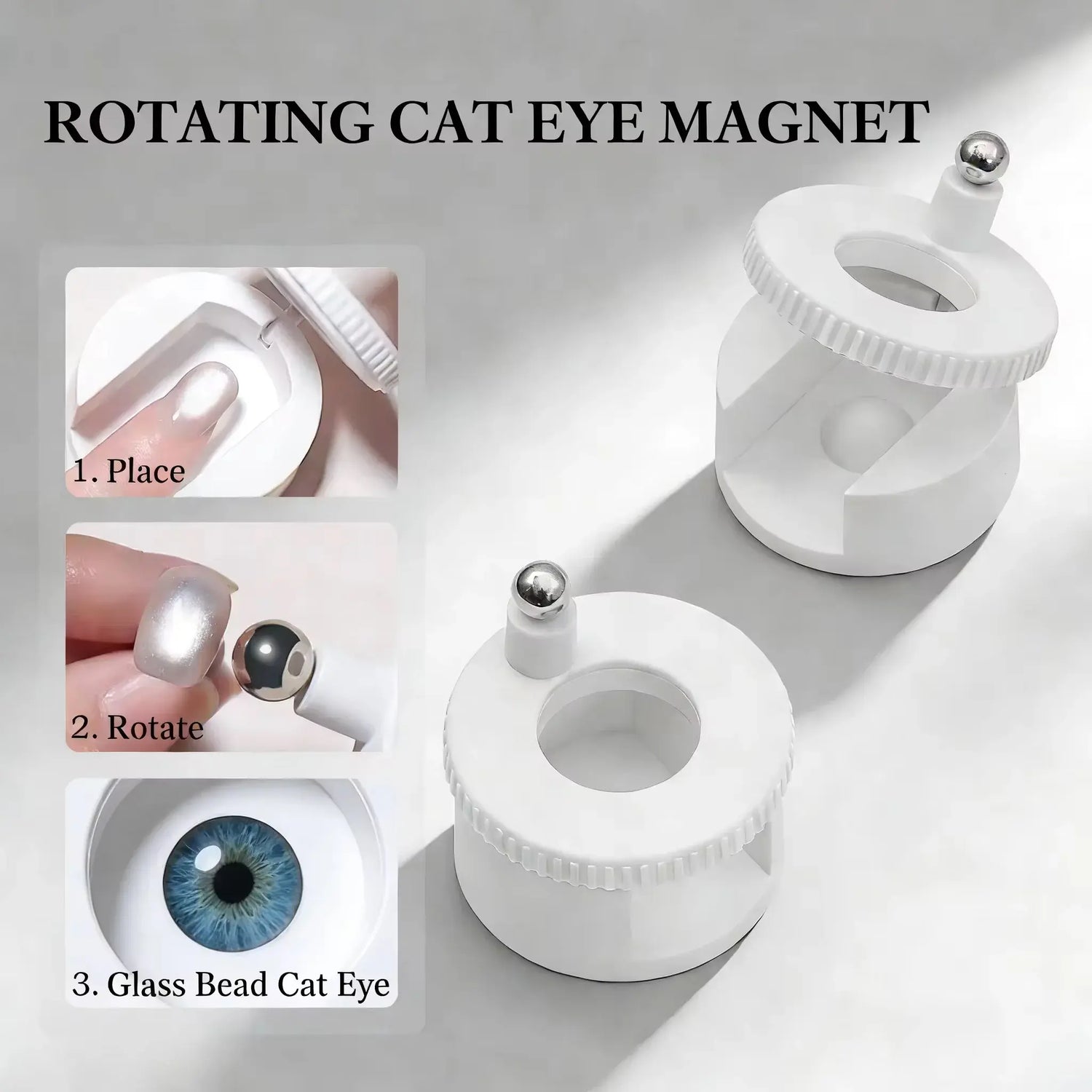 Rotating Magnet Moonlight Cat Eye- White