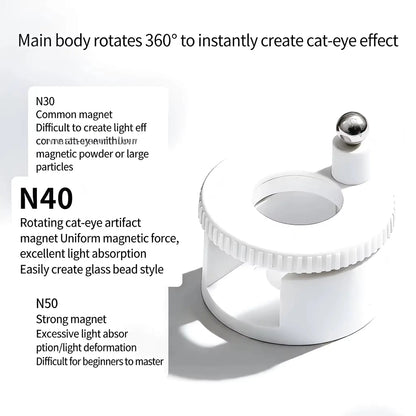 Rotating Magnet Moonlight Cat Eye- White