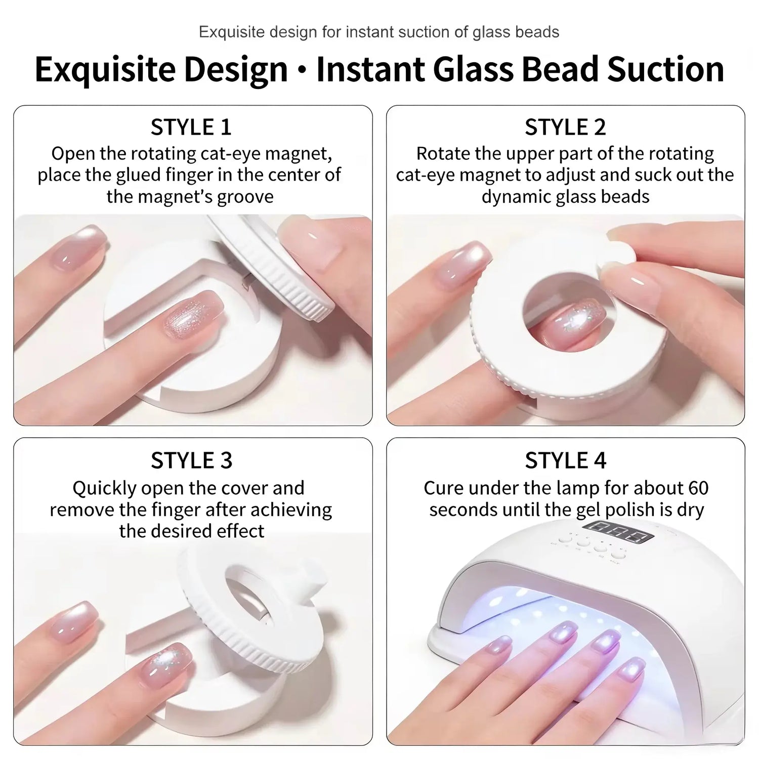 Rotating Magnet Moonlight Cat Eye- White