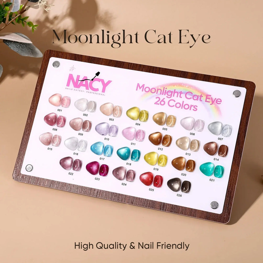 Nacy Moonlight Cat Eye Gel 26 Colors Full Set - Free Color Chart Display - Hema/ Tpo Free
