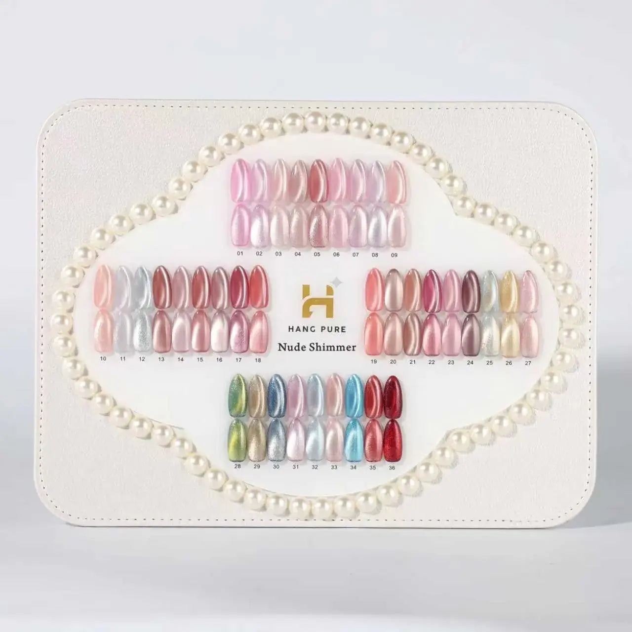 Hang Pure Nude Shimmer Cat Eye 36 Colors Set - Free Color Chart Display