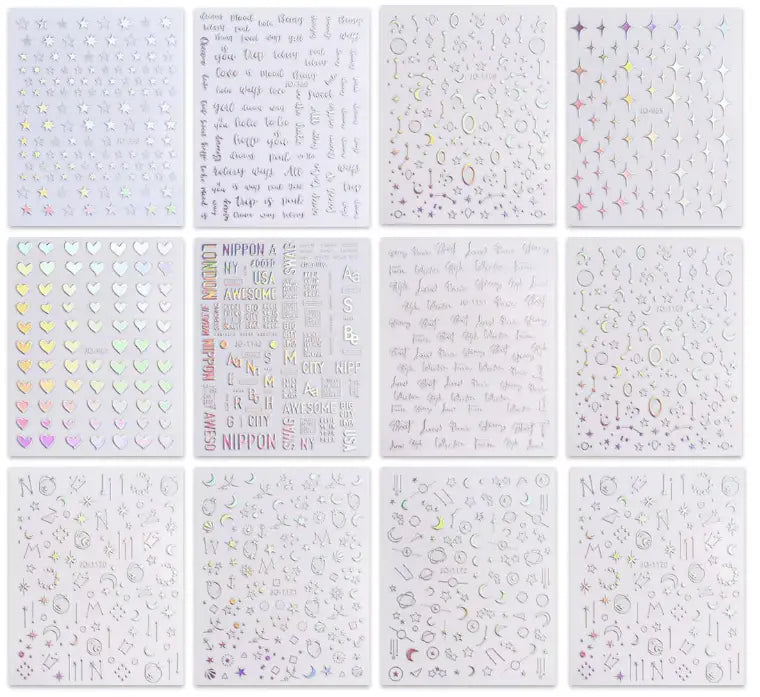 Hologram Y2K Sticker Sun/Moon/Star (Set of 12pcs)