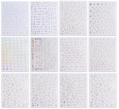 Hologram Y2K Sticker Sun/Moon/Star (Set of 12pcs)