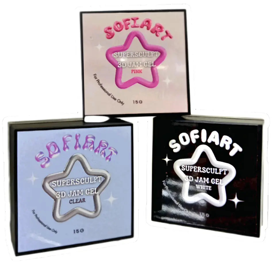 SOFIART Super Sculpting 3D Jam Gel 15g - Available in Clear/Pink/White