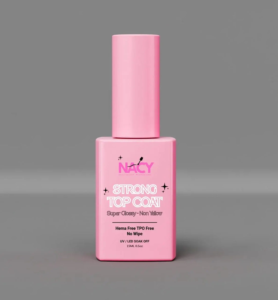 Nacy Super Shiny Strong Top Coat Non- Yellow No Wipe - Hema Free 0.5oz Nacy Super Shiny Strong Top Coat Non- Yellow No Wipe - Hema Free 0.5oz