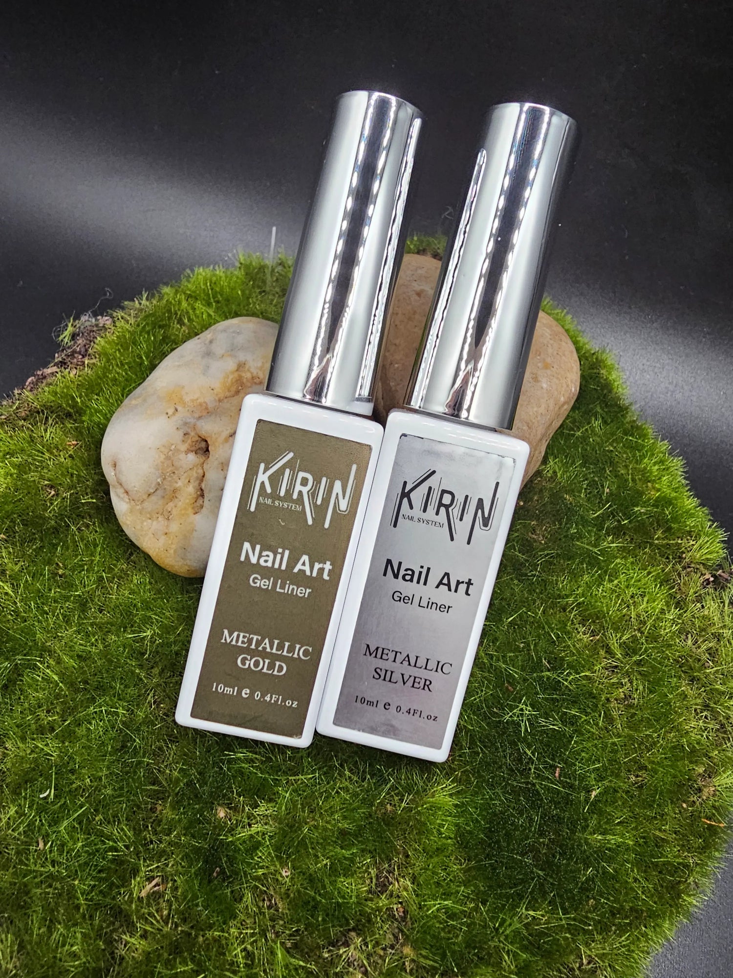 KIRIN Nail Art Gel Liner Metallic 0.4oz (Silver/Gold)