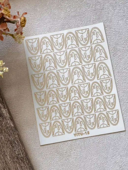 French Tip Nail Sticker Stencil - Set of 3 styles