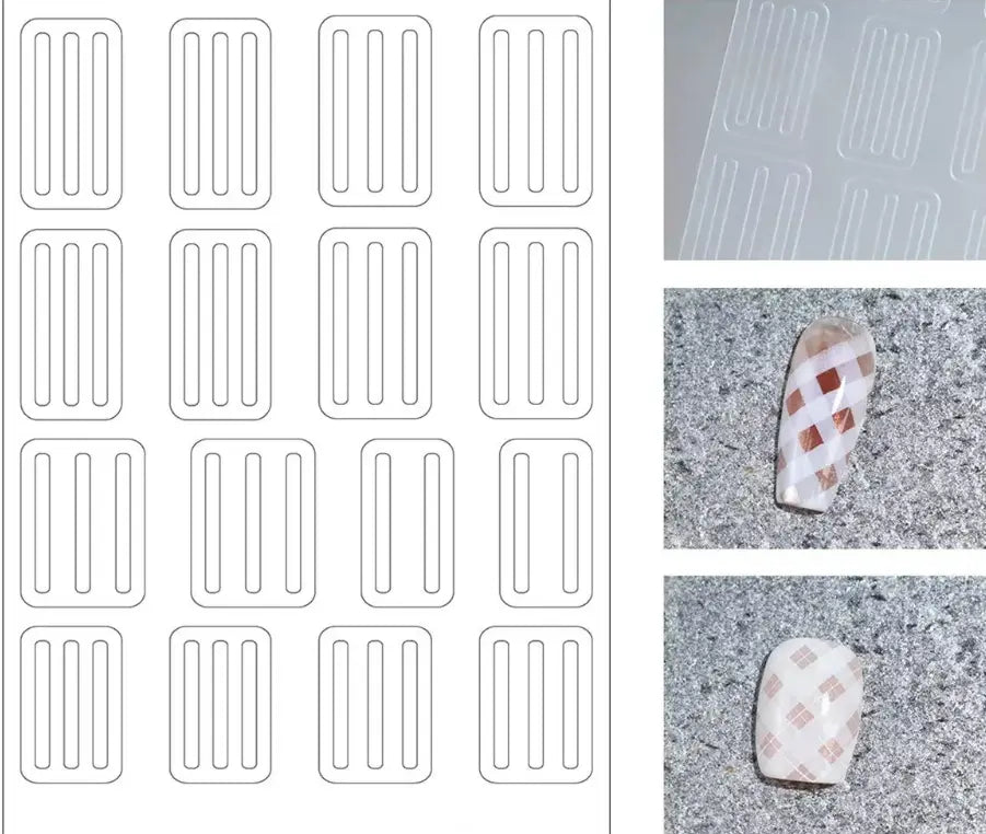 French Tip Nail Sticker Stencil - Set of 3 styles
