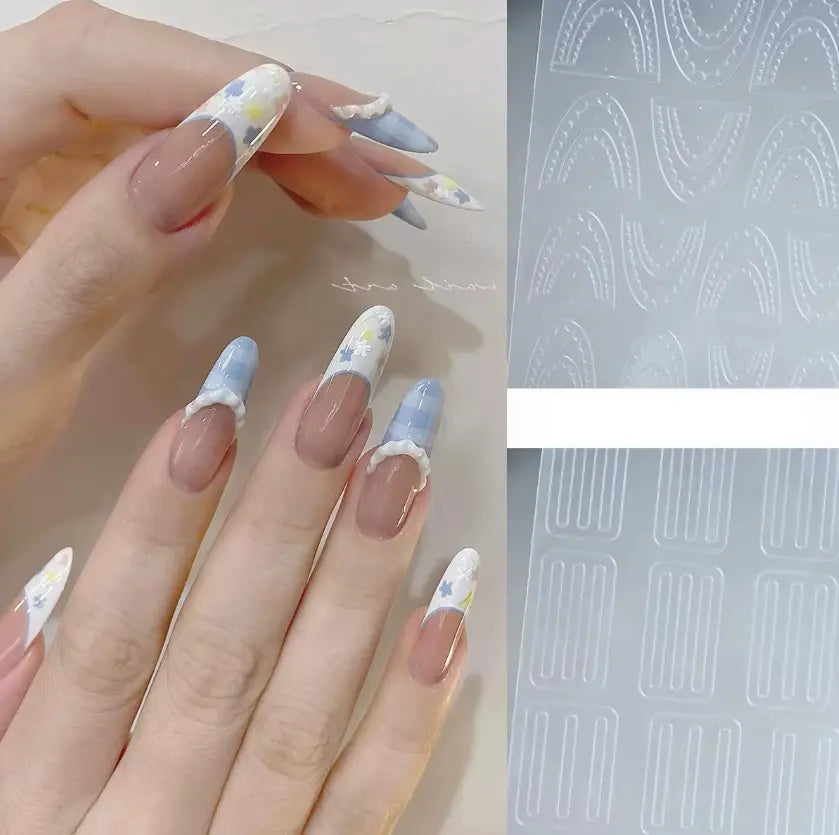 French Tip Nail Sticker Stencil - Set of 3 styles