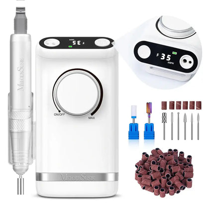 MelodySusie SM320G Clip-On Advanced Rechargeable 2-in-1 Nail Drill with Tilted Display Design 35,000RPM