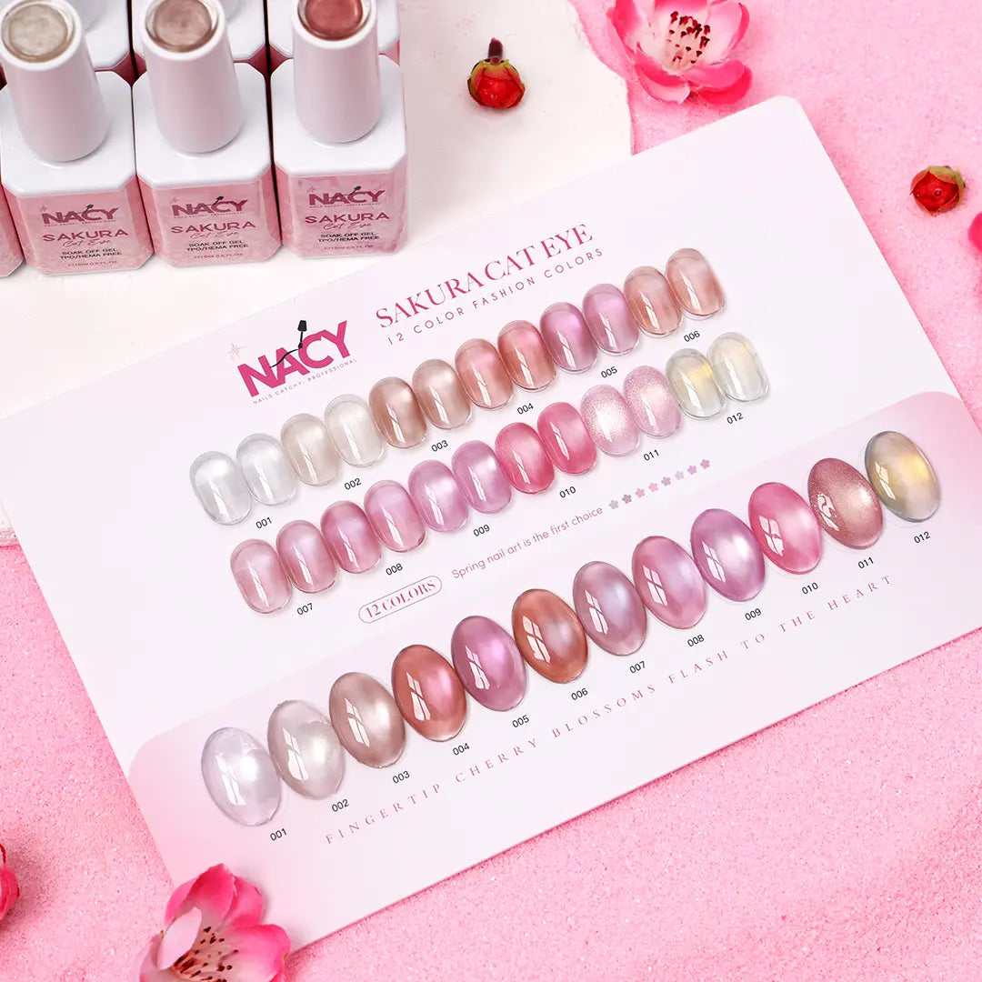 Nacy Sakura Cat Eye 12 Colors Gel Set 0.5oz - HEMA / TPO Free