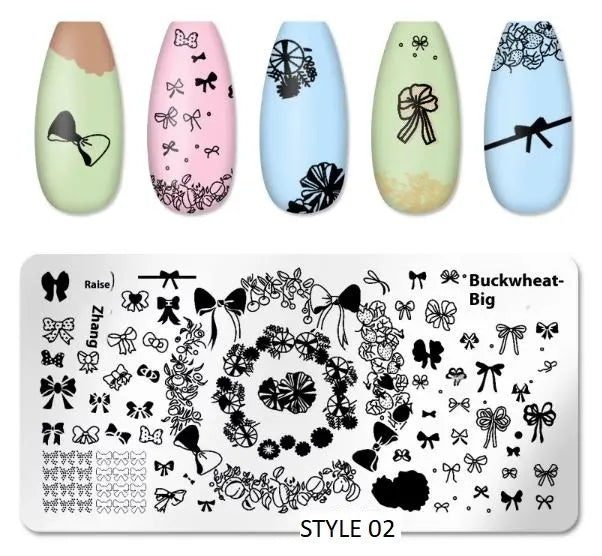 Stainless Steel Stamping Plate Nail Art - Various in Design Styles