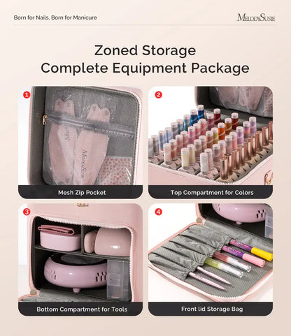 MelodySusie ManiCaddy Partitioned Storage Case for Manicure Tools