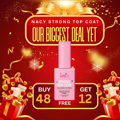 Nacy Super Shiny Strong Top Coat Non- Yellow No Wipe - Hema Free 0.5oz Nacy Super Shiny Strong Top Coat Non- Yellow No Wipe - Hema Free 0.5oz