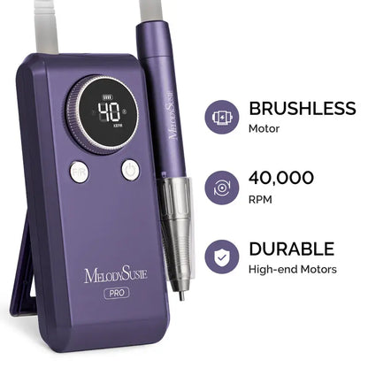 MB420G Clip-On Professional Rechargeable 2-in-1 Nail Drill with Built-In Stand 40,000RPM