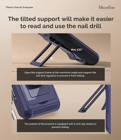 MB420G Clip-On Professional Rechargeable 2-in-1 Nail Drill with Built-In Stand 40,000RPM