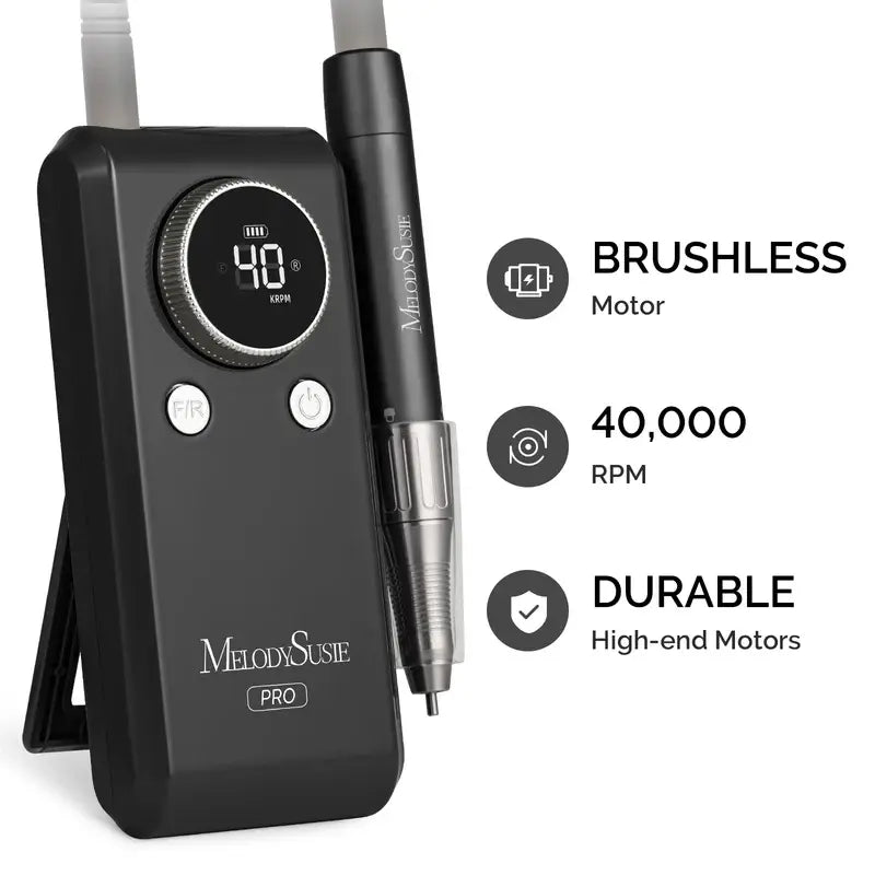 MB420G Clip-On Professional Rechargeable 2-in-1 Nail Drill with Built-In Stand 40,000RPM