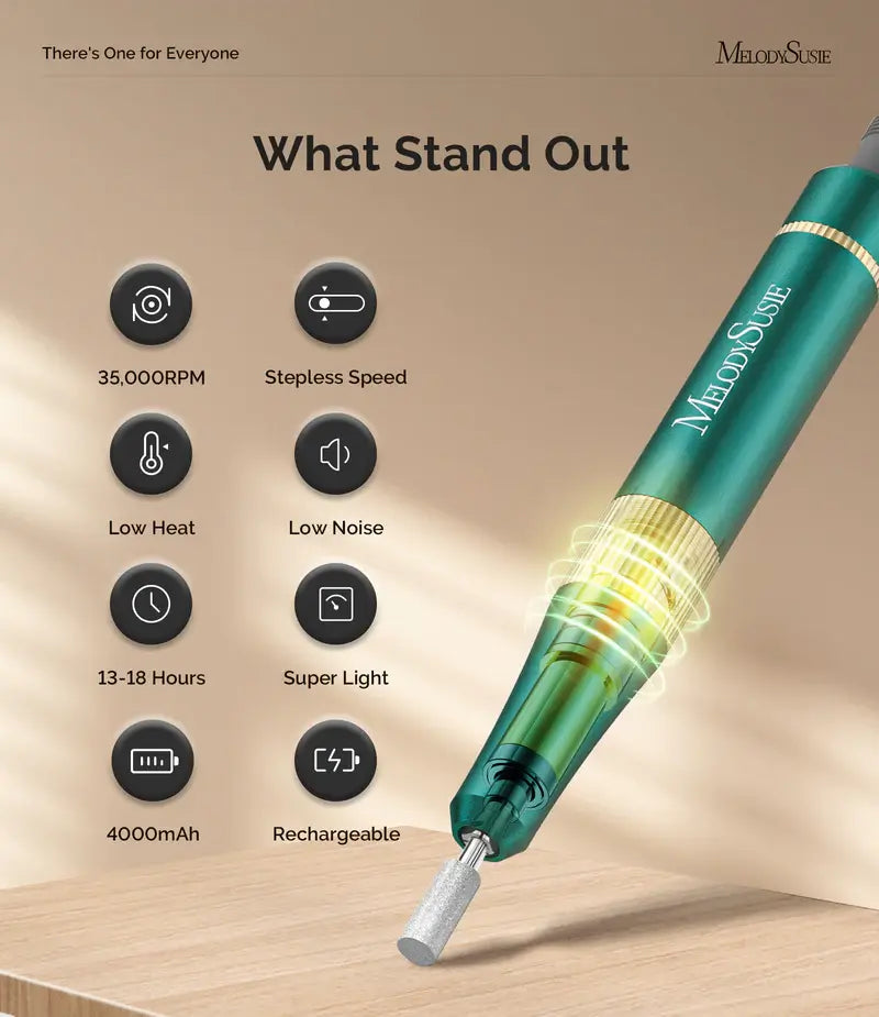 MelodySusie SM200F Rechargeable Nail Drill 35,000 RPM