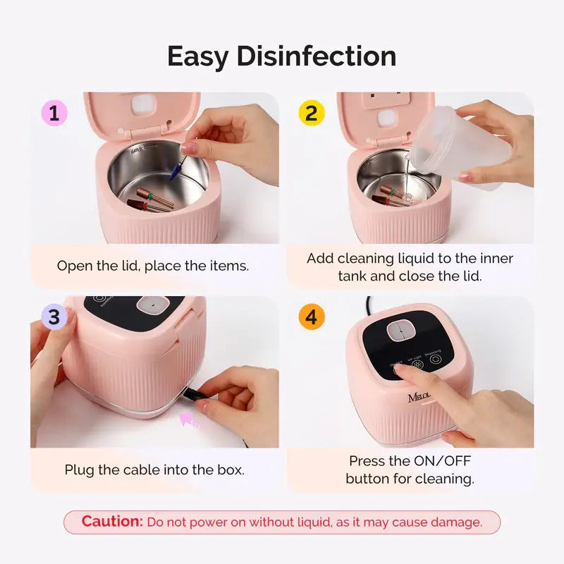 MelodySusie 2 in 1 Ultrasonic Cleaner Machine for Manicure