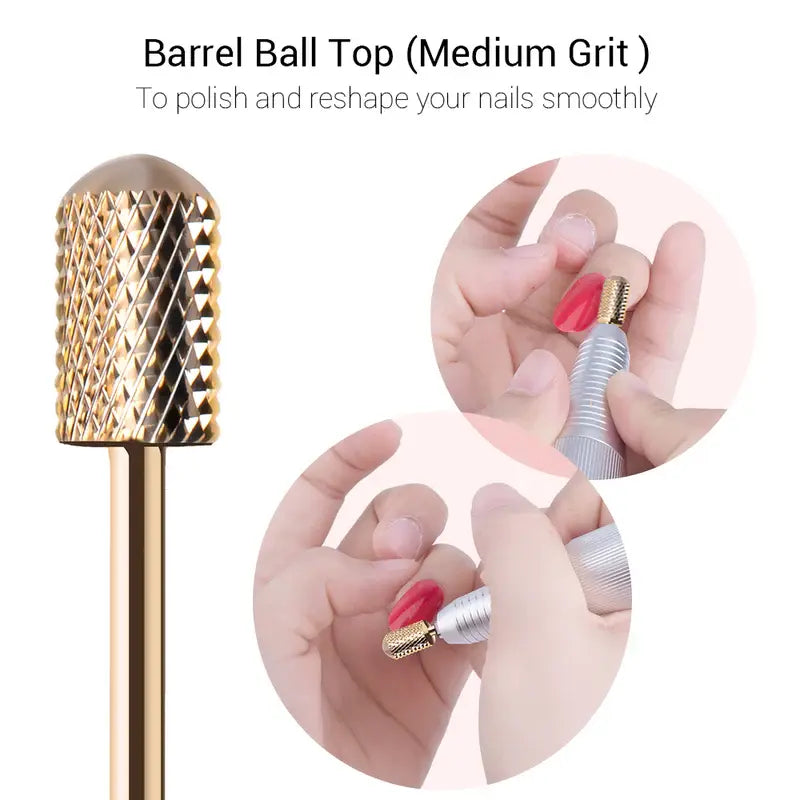 MelodySusie Gold Carbide Nail Drill Bits Set (7Pcs)