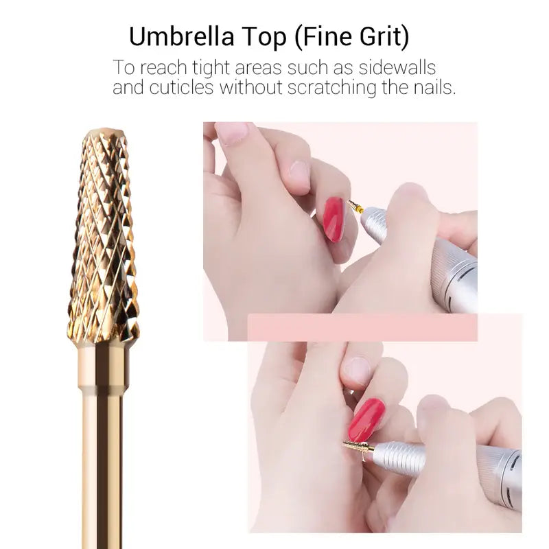 MelodySusie Gold Carbide Nail Drill Bits Set (7Pcs)