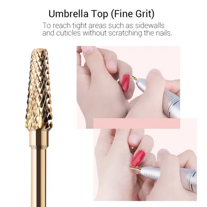 MelodySusie Gold Carbide Nail Drill Bits Set (7Pcs)