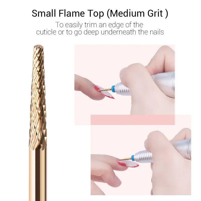 MelodySusie Gold Carbide Nail Drill Bits Set (7Pcs)