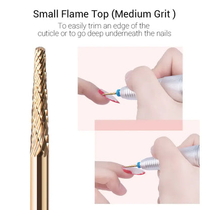 MelodySusie Gold Carbide Nail Drill Bits Set (7Pcs)