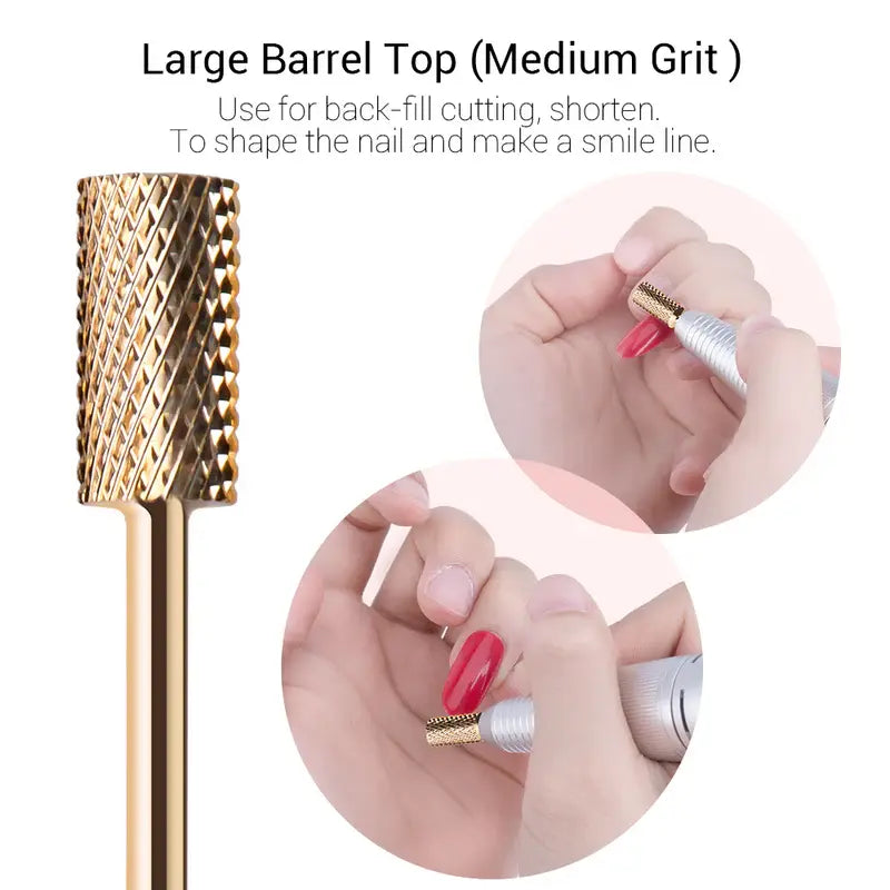 MelodySusie Gold Carbide Nail Drill Bits Set (7Pcs)
